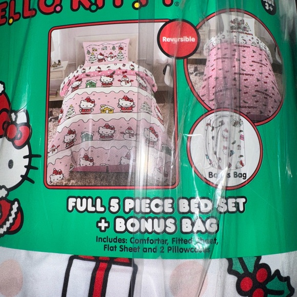 Hello Kitty Festive size Full Bed Set - White and Red - Picture 3 of 7